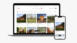 Airbnb website on desktop and mobile.
