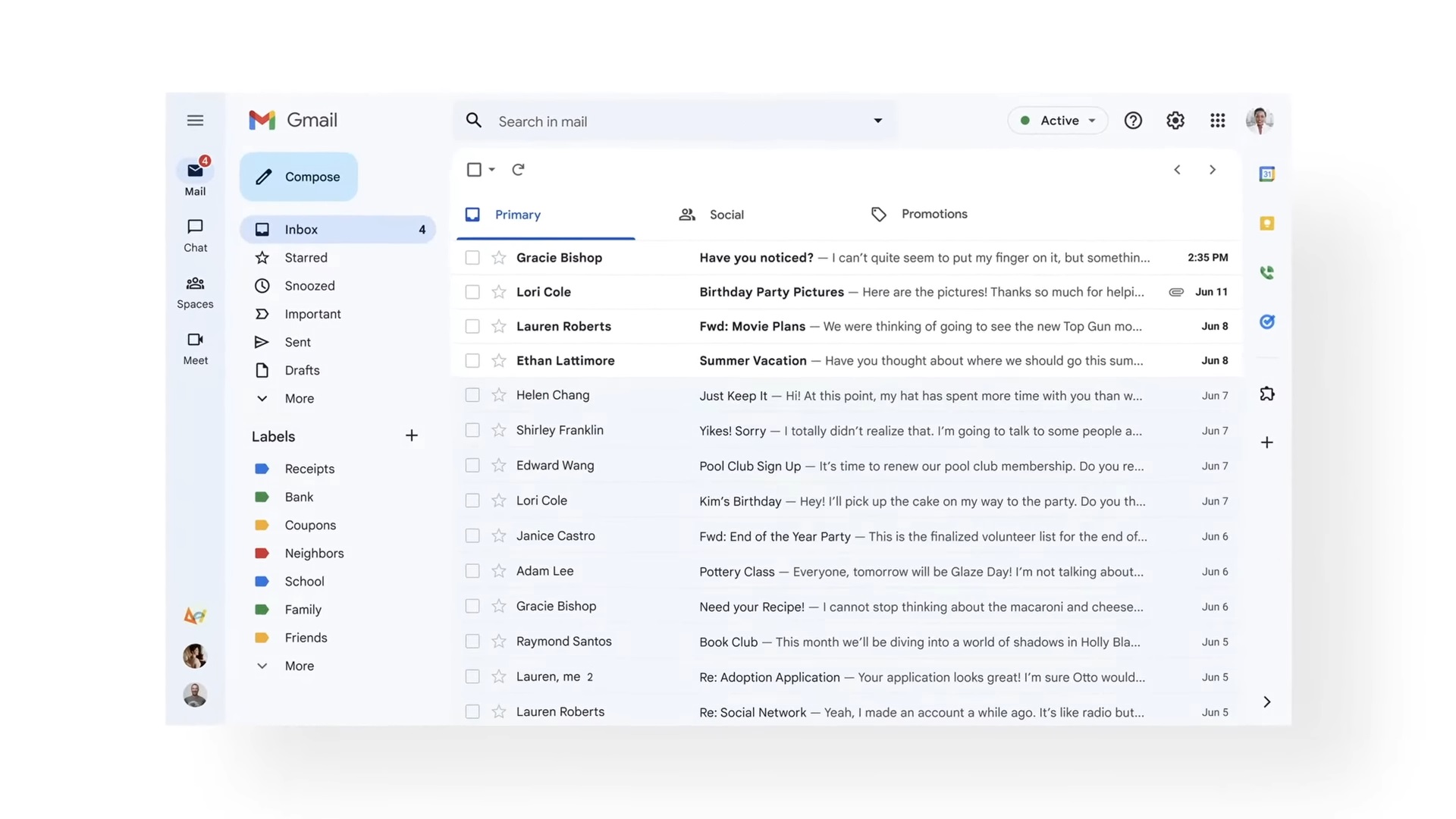 Gmail redesign Google introduced in 2022.