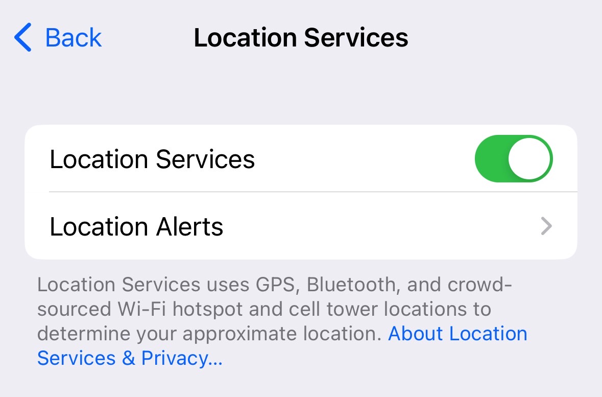 Location Services have to be on.