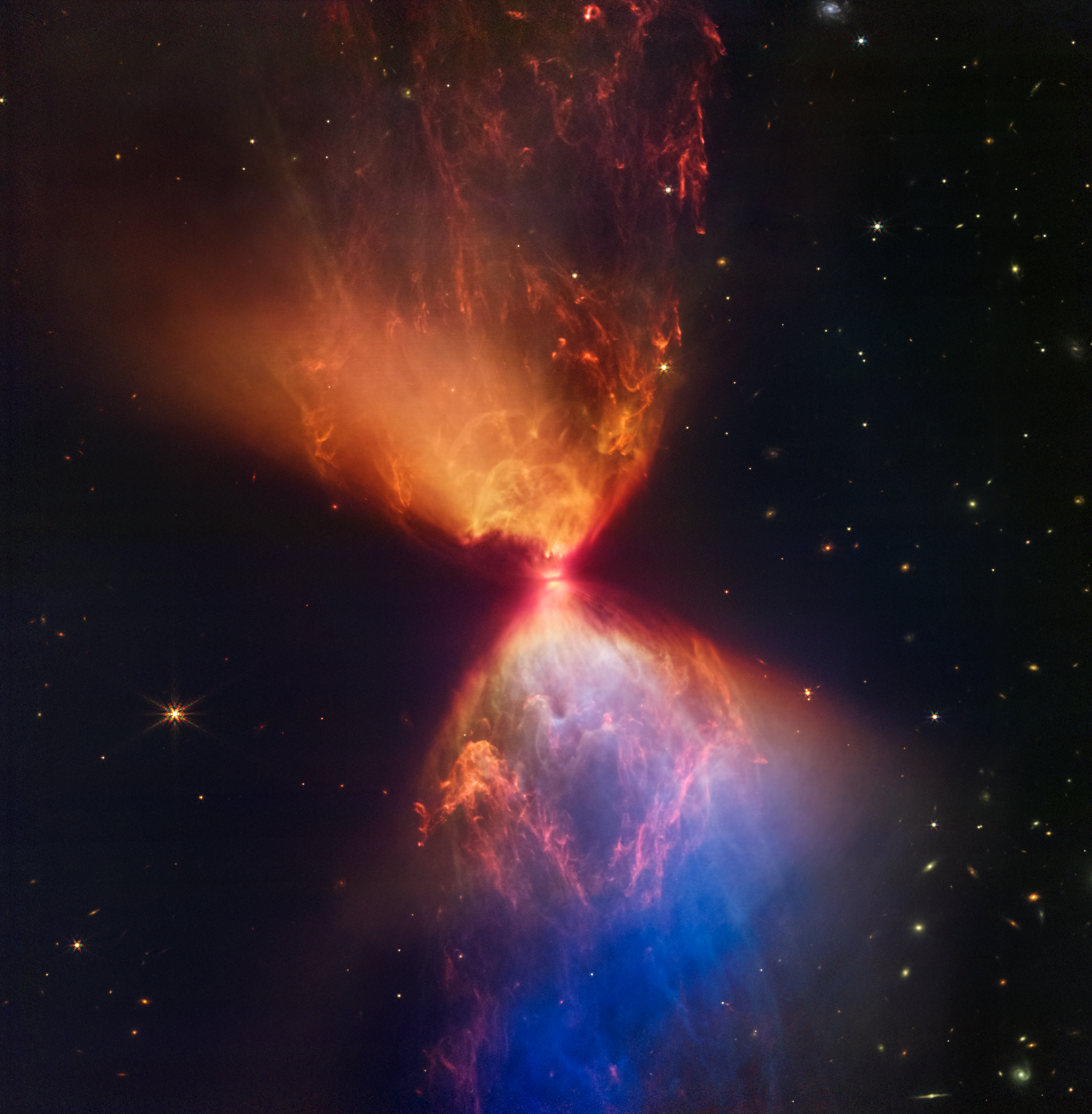 fiery hourglass in space