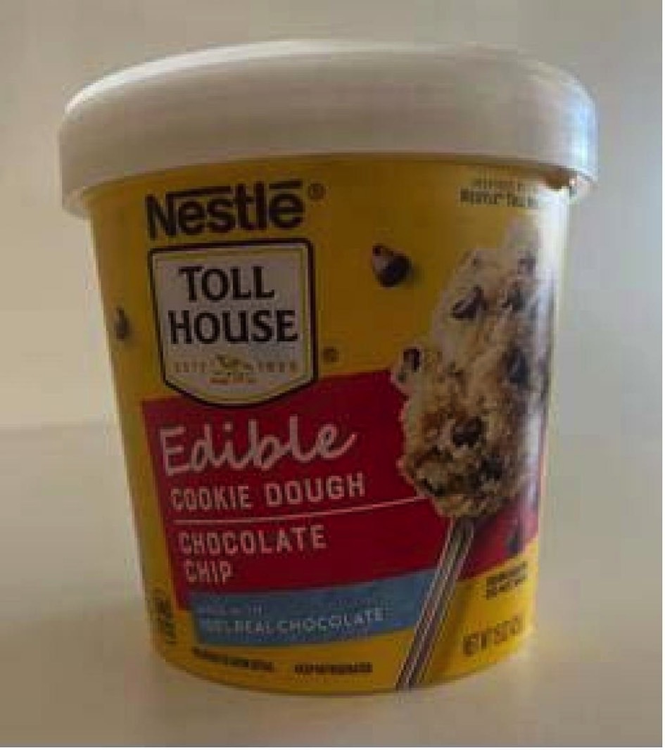 Nestlé edible cookie dough recall: Product packaging showing the brand.