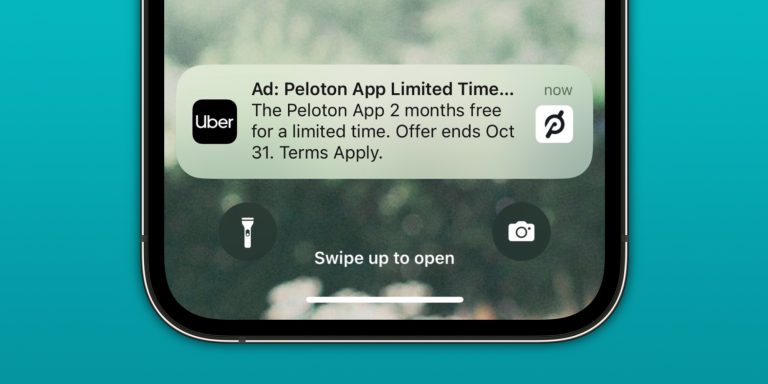 Uber ads in push notifications