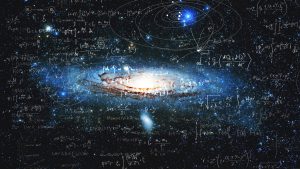 laws of physics overlayed over galaxy