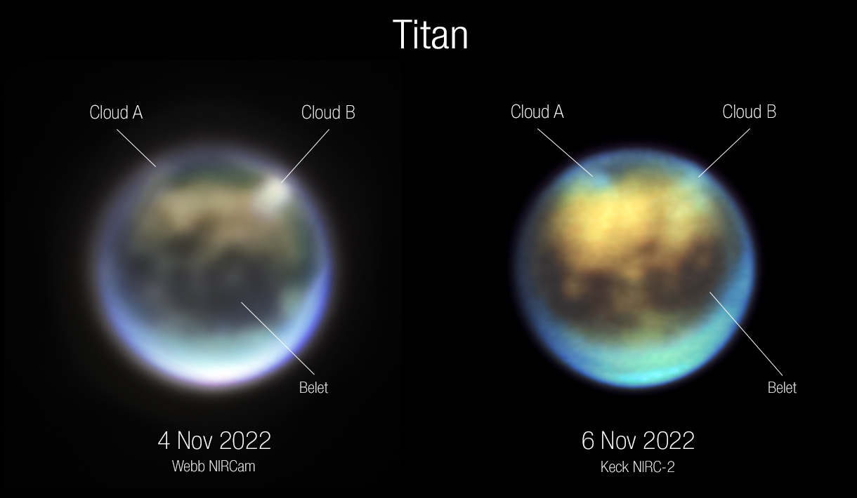 webb image of Titan clouds