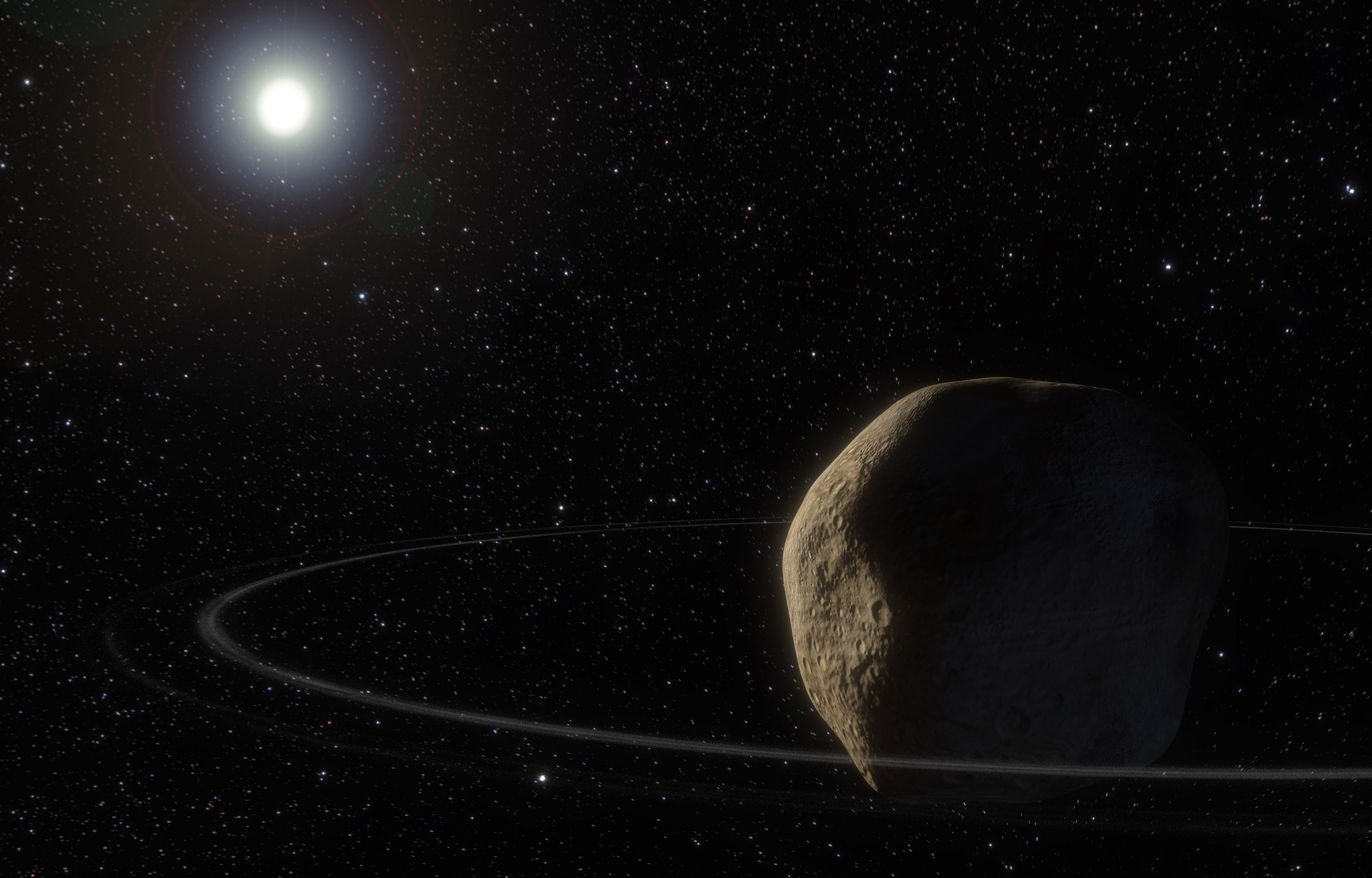 chariklo asteroid where Webb found water ice on the asteroid's rings