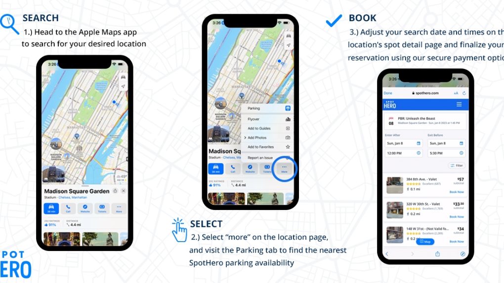SpotHero is now available in the Apple Maps app.