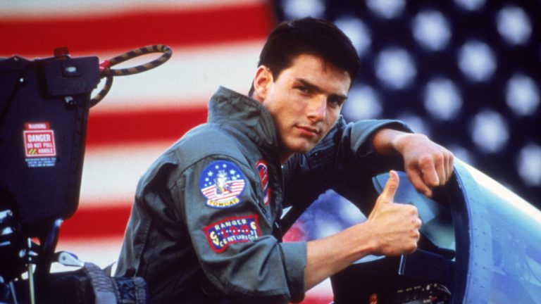 Tom Cruise as "Maverick" in Top Gun.