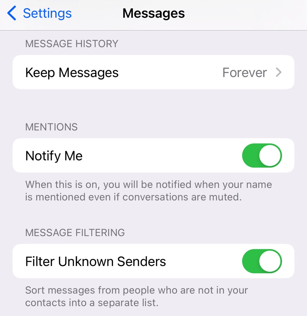 Turn on the Filter Unknown Senders in the Settings app.