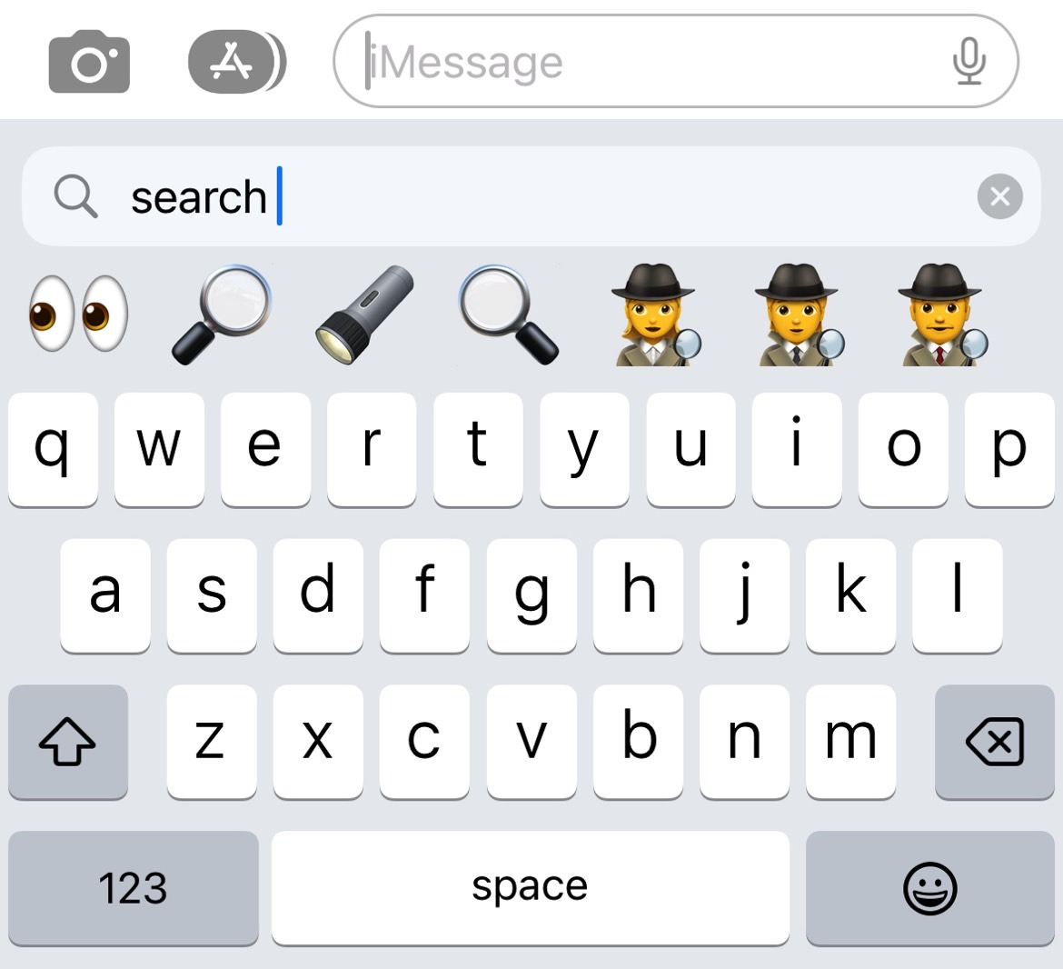 Search the right emoji in iMessage on iPhone.