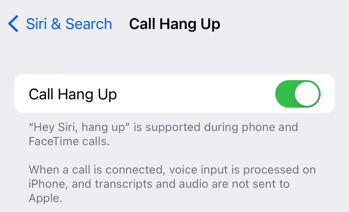 Siri can hang up calls on iPhone.