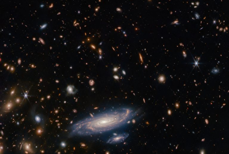 a billion-year-old spiral galaxy as captured by Webb