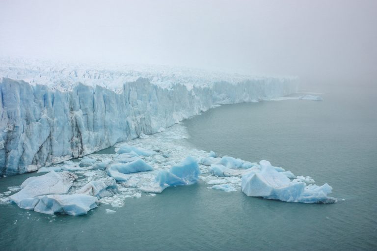 glacier meeting the ocean