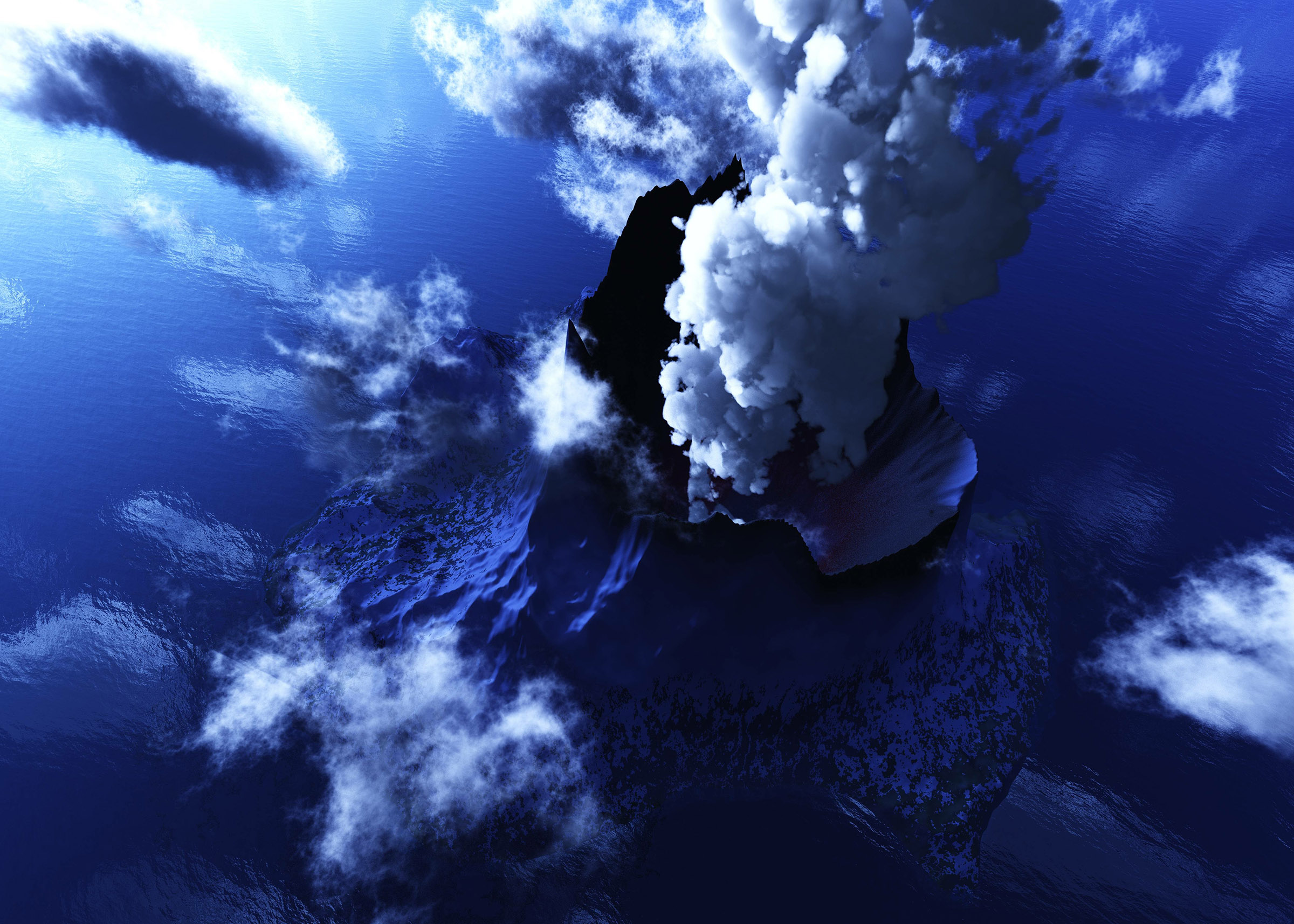 underwater volcano eruption