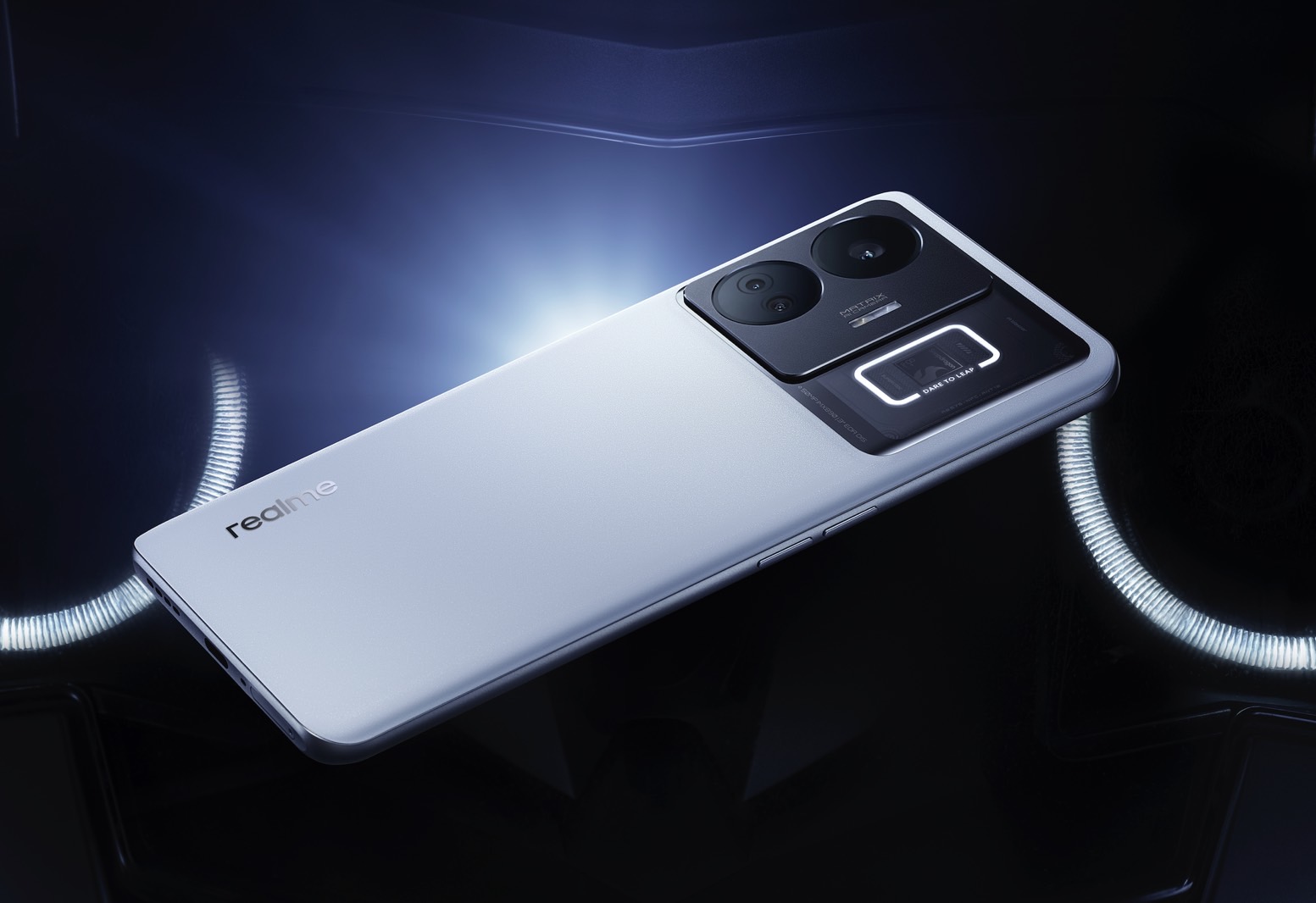 Realme GT3 in white.