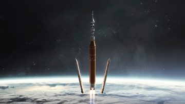 illustration of Artemis missions and SLS rocket stages