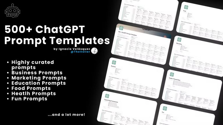 Over 500 free ChatGPT prompts.