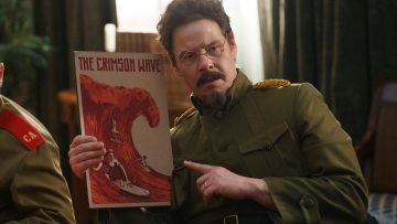 New on Hulu Leon Trotsky (Ike Barinholtz) in History of the World: Part 2.