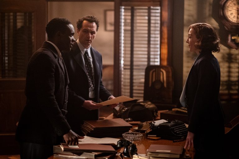 Chris Chalk, Matthew Rhys, and Juliet Rylance in Perry Mason.
