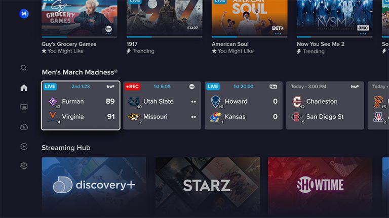 Sling TV adds new sports scores row to the home page.