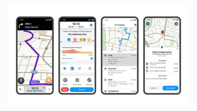 Waze maps now features EV charging stations.