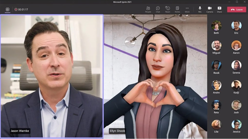 Microsoft Teams 3D avatar