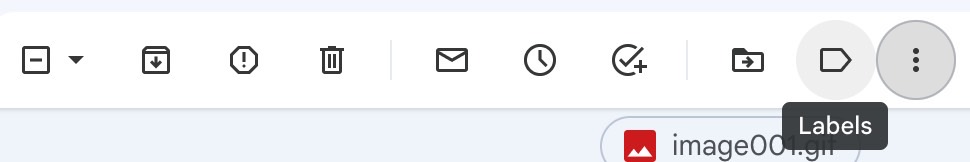 Labeling an email in Gmail.