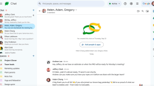 Google Chat redesign in April 2023
