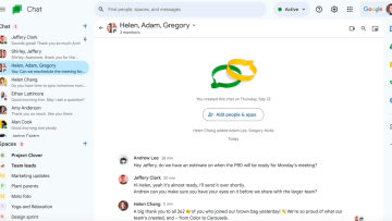 Google Chat redesign in April 2023