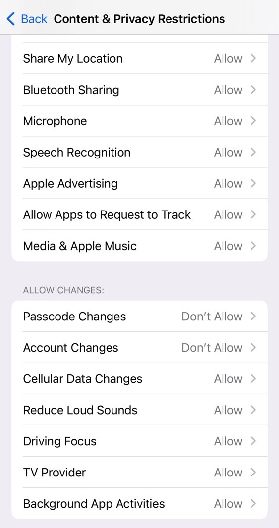 Set up a Screen Time password on iPhone to block access to Apple ID.