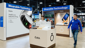 ŌURA Ring booth in a Best Buy store