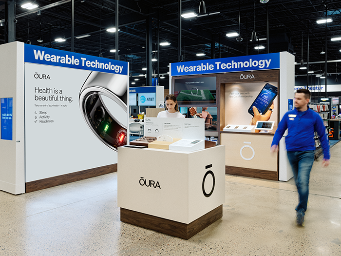 ŌURA Ring booth in a Best Buy store