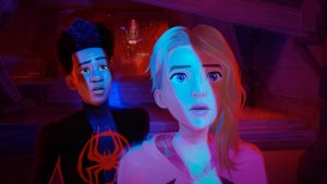 Gwen Stacy (Hailee Steinfeld) and Miles Morales (Shameik Moore) in Spider-Man: Across the Spider-Verse trailer.