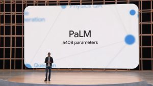 Sundar Pichai at Google I/O 2022.