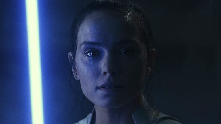 Daisy Ridley as Rey in Star Wars.