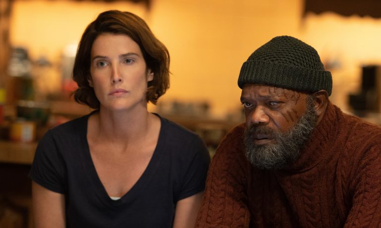 Cobie Smulders and Samuel L. Jackson in Secret Invasion.