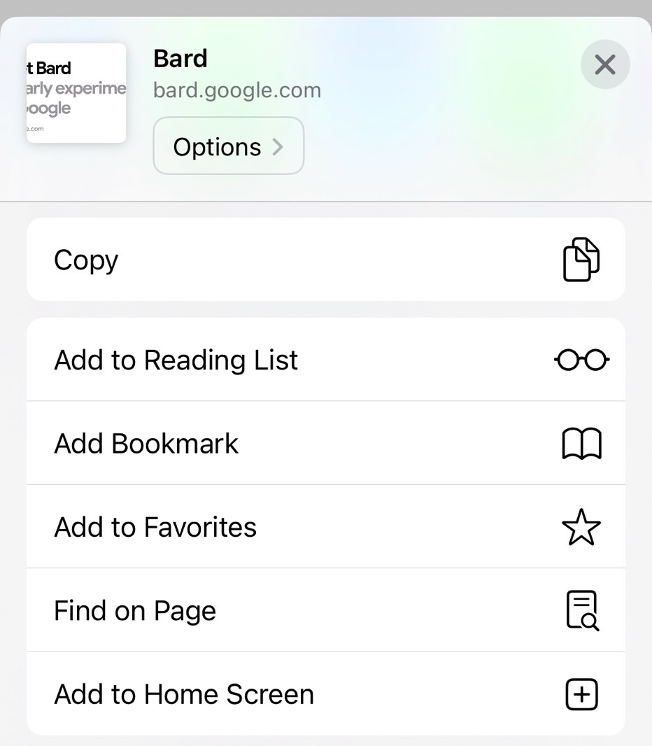 Look for the Add to Home Screen option in the share sheet.