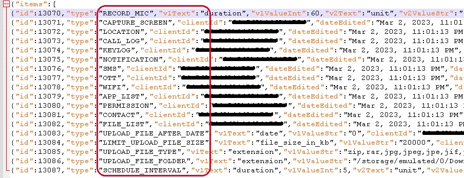 The malicious commands included in iRecorder – Screen Recorder malware app.