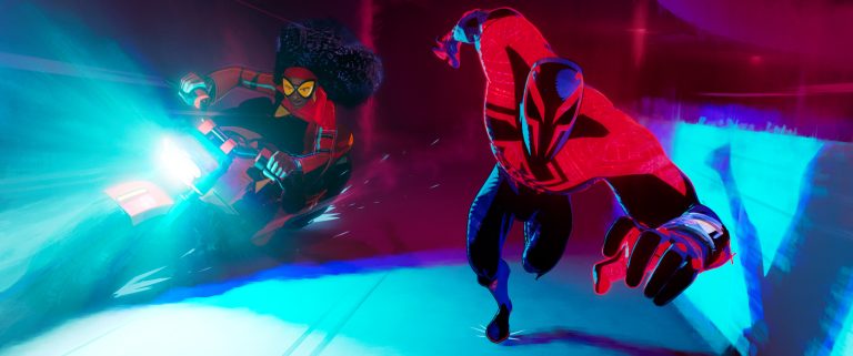 Spider-Woman and Spider-Man 2099 in Across the Spider-Verse.