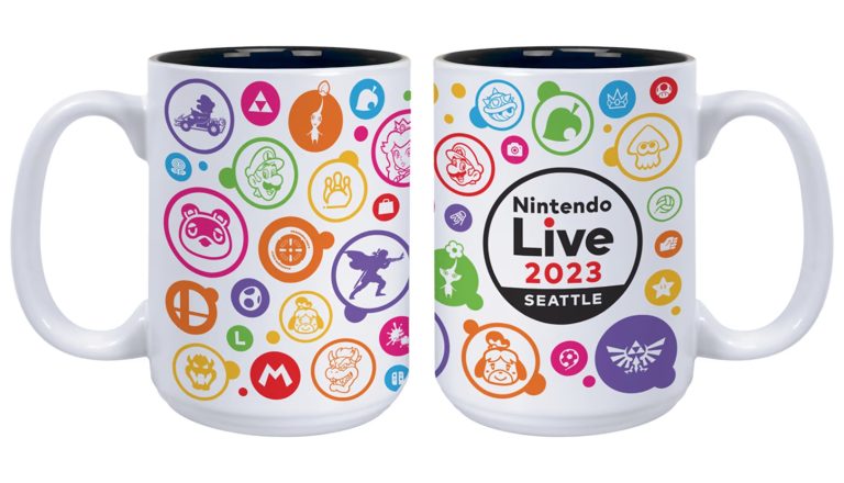 Nintendo Live 2023 coffee mug.