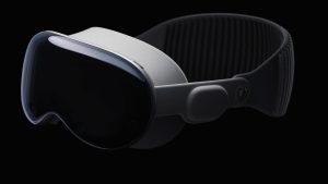Vision Pro AR/VR headset : Side view.