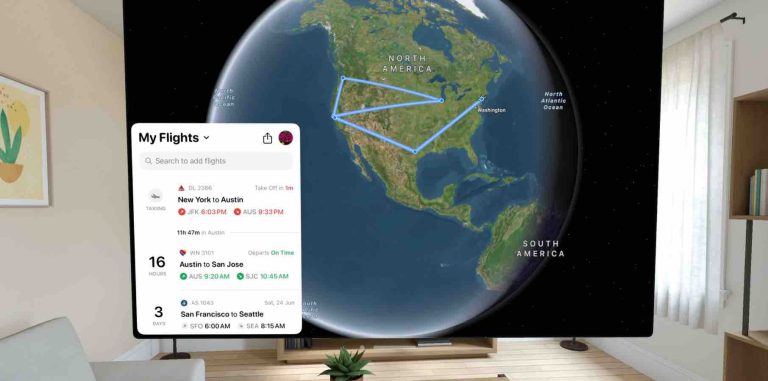 Flighty Apple Vision Pro visionOS app
