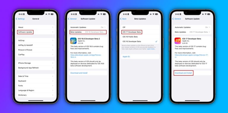 ios version and safari version