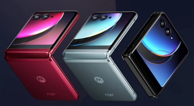 Motorola Razr Plus foldable phone is available in three colors.