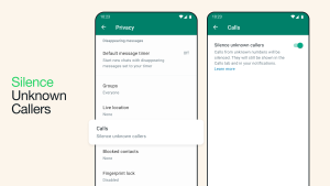 Silence Unknown Callers feature with WhatsApp