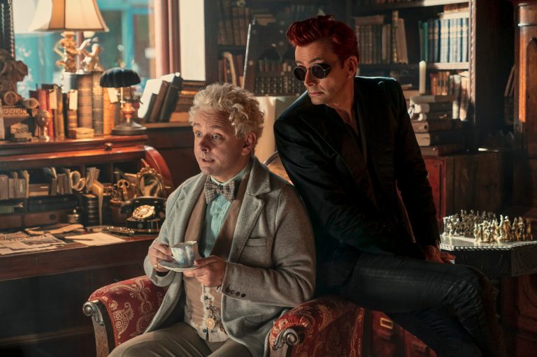 Michael Sheen (Aziraphale), David Tennant (Crowley) in Good Omens season 2.