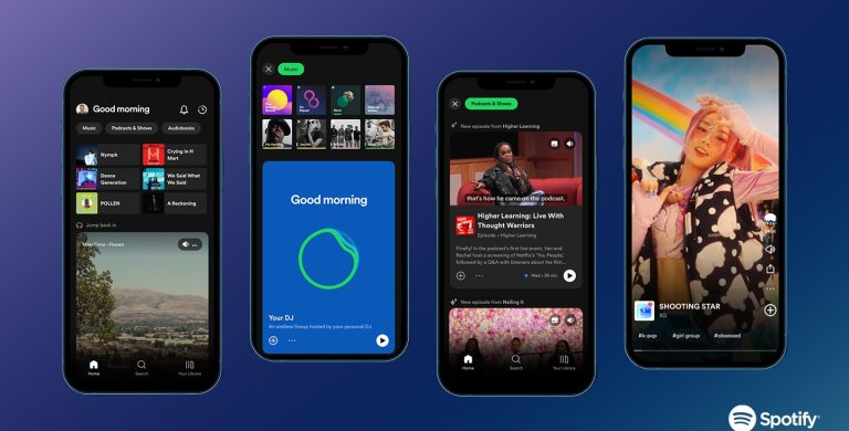 Spotify UI on mobile.