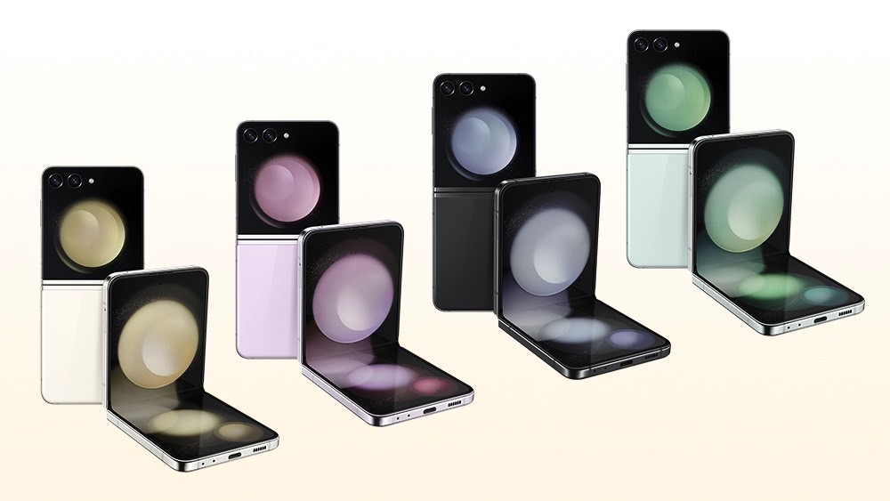 Galaxy Z Flip 5 color options.