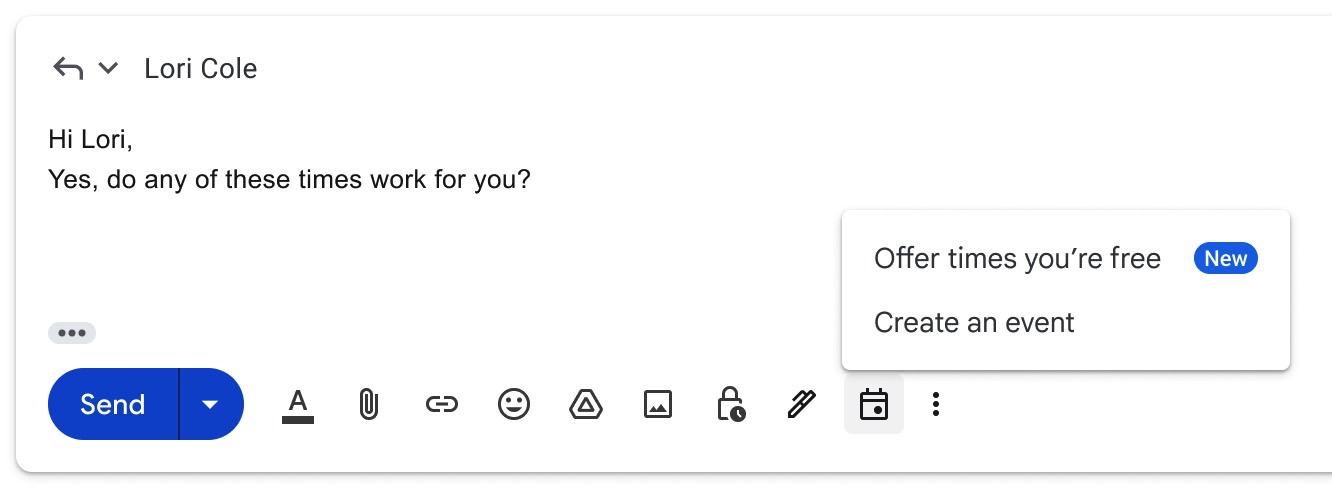 Google's new Calendar features for Gmail.