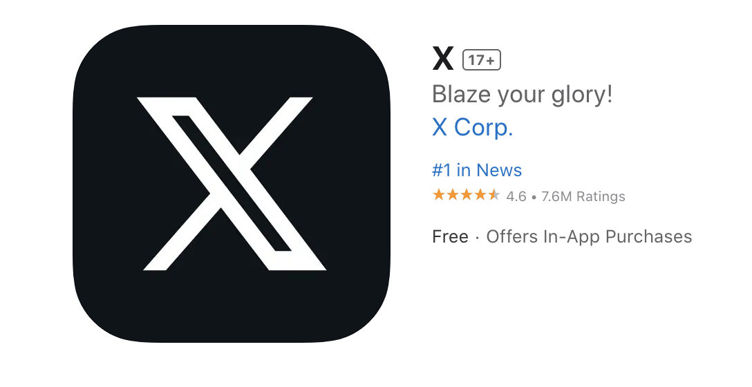 Twitter Has Officially Changed To X In The App Store