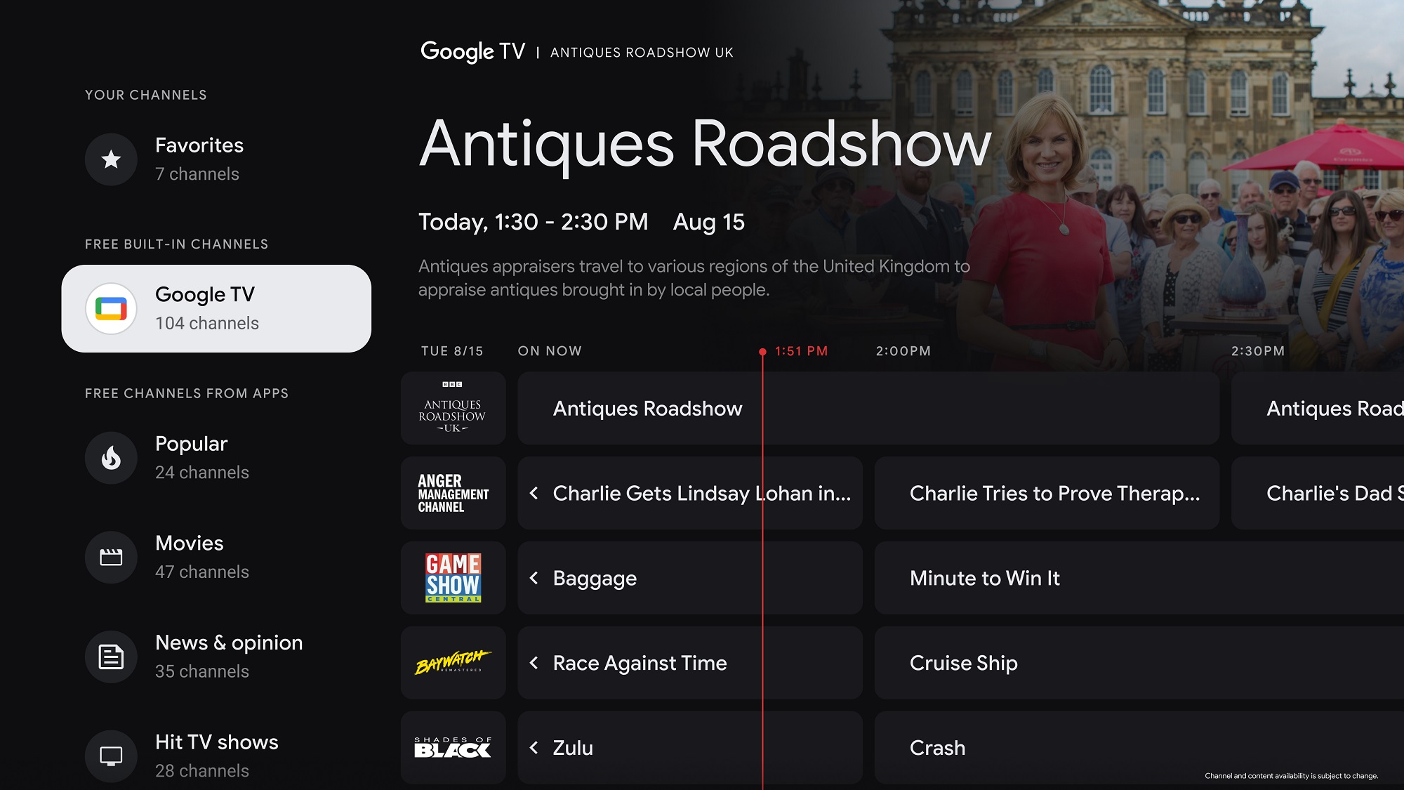 Google TV adds 25 free TV channels and NFL Sunday Ticket integration